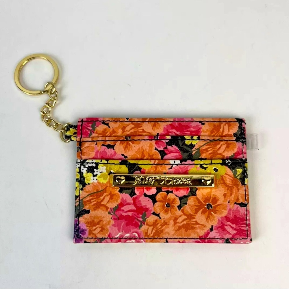 Betsey Johnson Floral Card Holder Key Chain NWT 🌴